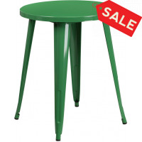 Flash Furniture CH-51080-29-GN-GG 24'' Round Metal Indoor-Outdoor Table in Green